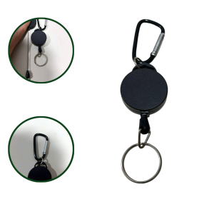 Móc Khóa Cuộn Dây Kéo Chắc Chắn Có Thể Thu Vào Với Dây Thép Chắc Chắn Khóa Lò Xo Móc Carabiner Dành Cho Thể Thao Ngoài Trời Móc Khóa Đa Năng