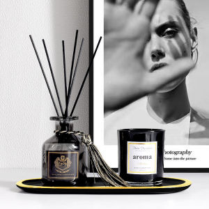 High-End Minimalist Modern Artificial Crystal Decorative Ornaments Bathroom Toiletry Showroom Aromatherapy Tray Set