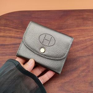 Womens Mini Wallet Card Holder Genuine Cowhide Light Thin Zipper Coin Pocket Business OL Style Leather Goods Chinese Brand