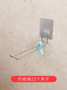 Wall Mounted Foldable Hanger Non-punching Storage Rack Self Adhesive Clothes Hanger Organizer