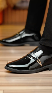 Mens Dress Shoes Leather Formal Shoes Normal Elegant Man Casual Business Footwear for Men Breathable Non-slip Pointed Toe