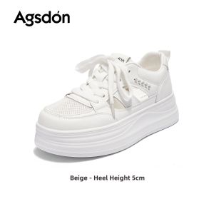 Agsdon | Breathable Thick-soled White Shoes