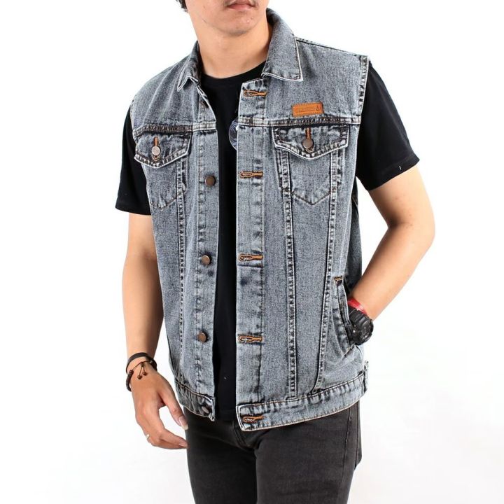 Rompi jeans denim levis pria cowok jumbo big size murah bagus