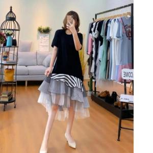 TM 89161 Dress Cassey asymmetrical drop waist midi import