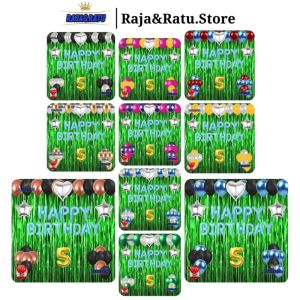 Paket Dekorasi Pesta Balon Happy Birthday Biru Set Dekor Ulang Tahun Tirai Hijau Simple