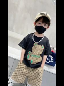 tampan baju kaos setelan anak anak laki laki Musim panas imut fashion set pakaian bayi baru lahir perempuan korea Gaya casual jas pakaian anak cewek