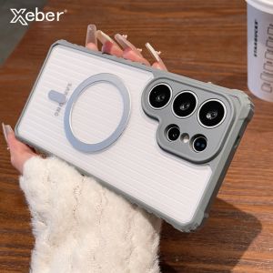 Transparent For Magsafe Magnetic Protective Case For Samsung Galaxy S26 Ultra S25 Plus S24 S23 FE S22 Wireless Charging Cover