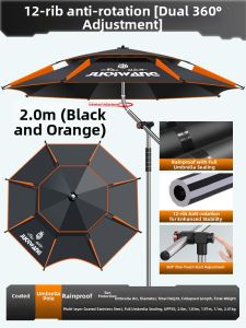 JUQINWANG | Foldable Fishing Sun Umbrella Ground Mounting Fishing Gear