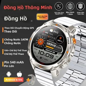 Đồng Hồ Thông Minh Quân Sự T-Rex 3 Ultra GPS Mới Năm 2025 Chống Nước 3ATM Tích Hợp Đèn Pin Theo Dõi Nhịp Tim Theo Dõi Thể Thao Pin 540mAh Dùng Được Cho Android & iOS