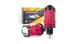 Motorcycle Car Universal H4 Mini Led Projector Lens Headlight White Light 6000K K3 High Low Beam H4 Led Light Bulb 12V 24V 100W