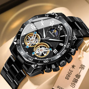 Tourbillon Đôi Nam hoàn toàn tự động đồng hồ thạch anh đa chức năng sang trọng dạ quang không đồng hồ cơ