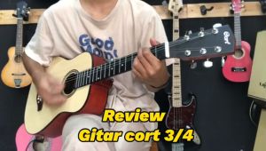 Paket Hemat Bundling Gitar Pemula 3/4 Cort Bonus Cajon Travel