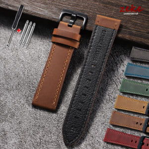 Calfskin Genuine Leather Watchbands 18mm 20mm 22mm 24mm Smartwatch Strap Dark Brown Black Blue Watch Band Watches Accessories
