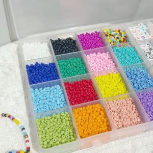 12000 ชิ้น กล่อง ลูกปัด แก้ว ลูกปัด อักษร ตัว อักษร ลูกปัด หัวใจ ลูกปัด สำหรับ สร้อย ข้อมือ สร้อย คอทำ DIY เครื่องประดับ อัญมณ์ มนี้