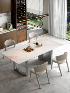 DELIANSHANGPIN | Rose White Natural Marble High-end Dining Table