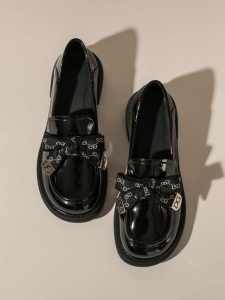 2025 New Womens Flats Soft Leather Thick Bottom Versatile British Style Commute Skirt Match Real Leather Shoes Comfortable Footwear