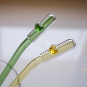 Decorative Glass Heart Shaped Straw Caps Dustproof Cover Cute Insect Repellent Plug Hygienic Heat Resistant for Drinking Straws