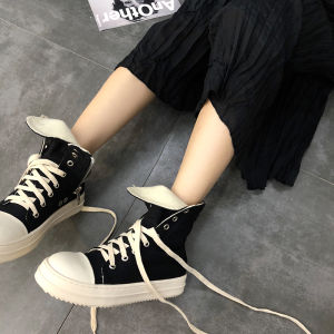 Womens High Top Canvas Shoes 2024 Autumn Winter Thick Bottom High Top Casual Sports Sneakers Heightening Platform Trendy