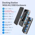 ORICO M.2 SSD NVMe/SATA bao vây loại C HUB trạm nối với 256GB SSD 4K 60Hz hdmi-com 100W PD SD/TF cho phụ kiện máy tính Ổ đĩa cứng gắn ngoài. 