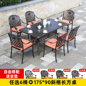 Outdoor Cast Aluminum Iron Art Table And Chair Set European Style Leisure Garden Courtyard Three Five Piece Suite for Balcony