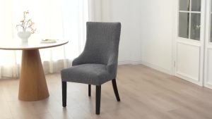 1/4pcs Velvet Curved Small Armchair Covers Stretch Dining Chair Covers Removable Anti-dirty Seat Slipcovers for Home Office