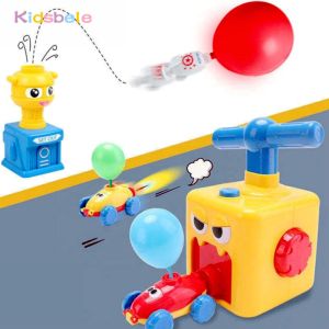 Indoor Outdoor Educational Toy Hand Pressed Air Powered Compressed Balloon Car DIY Toy Launcher Manual Pump Vehicle Party Gift