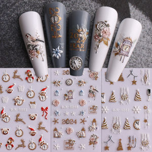 3 Chiếc Giáng Sinh Năm Mới Hoạt Hình Móng Tay Nghệ Thuật Dập Nổi Miếng Dán DIY Dễ Dàng Áp Dụng Trang Trí Móng Tay Dự Tiệc Trang Điểm Phong Cách Bộ Quà Tặng
