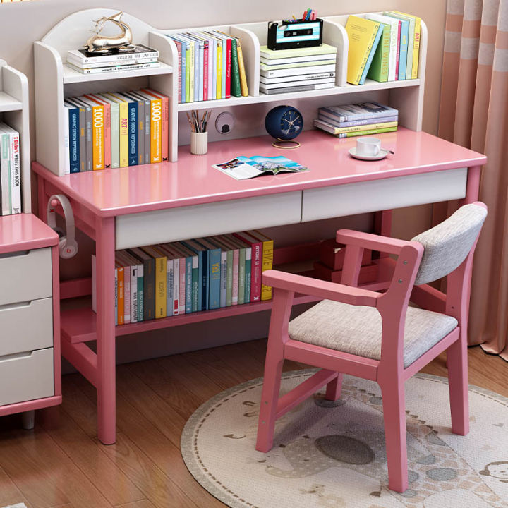 Solid Wood Home Desk Children Writing Desk Teenagers Study Computer ...