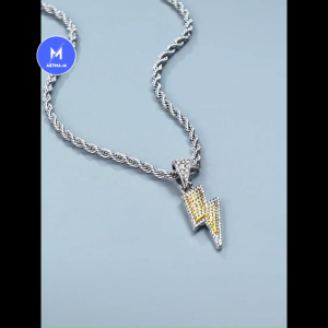 Hiphop Lightning Necklace Stainless Steel Chain Necklace Men Women kalung Rantai Leher Lelaki Fashion 闪电项链男士