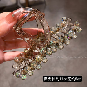 กิ๊บติดผมคริสตัลสีสันสดใสหรูหราสำหรับผู้หญิง ทรงผมด้านหลังศีรษะ กิ๊บติดผมแบบอเนกประสงค์ สไตล์เกาหลี เครื่องประดับผม