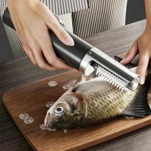 Stainless Steel Electric Fish Scaler Portable Waterproof Fish Scale Remover Cleaner Rechargeable Planer Seafood Tool for Kitchen