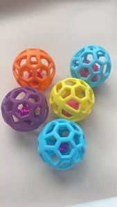 Monsoon-Proof Dog Chew Toy with Bell Colorful Rainbow Rubber Teeth Cleaner for Puppy & Aspin Cats Non-Toxic Durable Molar Toy Dental Care & Boredom Relief