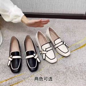 Loafers Spring and Autumn New Versatile British Style Butterfly Leather Shoes Womens High Heels 4cm High Heels Casual Shoes For Women