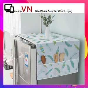 Tấm Phủ Tủ Lạnh  Máy Giặt Có Ngăn Để Đồ Chống Bụi Chống Thấm Nước - Khăn Che Tủ Lạnh - Tấm Che Phủ Bảo Vệ Tủ Lạnh Có Túi 2 Bên Tiện Lợi