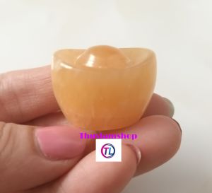 Thỏi vàng Kim nguyên bảo đá ngọc hoàng long thiên nhiên bao kiểm định đá quý