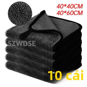 40X60/40Cm 600GSM Khăn Lau Xe Ô Tô Microfiber 2 Mặt Siêu Thấm Hút Đa Năng Vệ Sinh Sấy Vải Rửa Xe Ô Tô Phụ Kiện