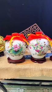 Bình Gốm Sứ Đựng rượυ Cực Sang Trọng Thể Tích 2500ml Chất Liệu Gốm Sứ An Toàn Cho Sức Khỏe Tặng Kèm Khăn