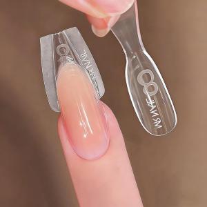 60 Pieces of Oval Nail Template Extension Double Template Without Paper Template Nail Extension Top Mold Bottom Nail