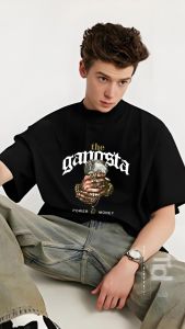 The Gangsta Money Trend T-shirt For Men Fashion Oversized Shirt Streetwear Tees