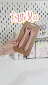 【 18-29.12 Mua 2 giảm 25%】Bộ muỗng nĩa cao cấp Little Rei chất liệu silicone mềm bảo vệ nướu của bé dùng cho bé tập ăn từ 12 tháng tuổi - Little Rei Self Feeding Set