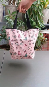 Lunch Bag with Zipper Canvas SMALL Pouch Bag Tote Bag Printed Designs Locally made