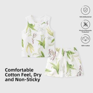 Tong Heart | Summer Breathable Cotton Baby Vest Set with Shorts
