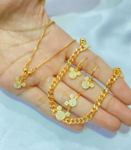 Set Perhiasan Anak Miki Permata Zircon Lapis Emas Aksesoris Anak Cantik [COD]