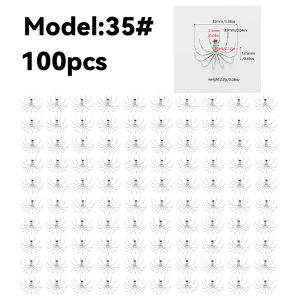 100 pcs high-quality squid umbrella hooks 12 claws sharp sea fishing soft hooks stainless steel non barbed fish hooks jig