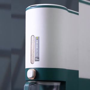 【READY STOCK】10KG AUTOMATIC RICE DISPENSER RICE STORAGE RICE BUCKET UPGRADED Nano Insect Moisture Proof Container with Lid Measuring & Rice Rinsing Cup Viral Smart Kitchen Large Grain Storage High Storable Capacity / Bekas Makanan Beras Nasi / 大米储存器