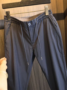 Ice Silk Lyocell Blended Summer Mens Solid Color Casual Pants Elastic Waist Loose Fit Youthful Style Daily Wear Thin Leggings