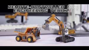 1:64 RC Mini Alloy Car Forklift Crane Excavator Tabletop Game 2.4G Hz Remote Control Engineering Lift Truck Childrens Toys Gift