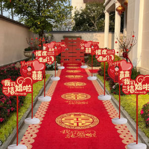 Wedding Decoration Road Guide Sign Floor Sticker Bridal Room Arrangement Rural Courtyard Wedding Path Indicator Decorative Balloon
