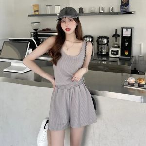 Lightweight Summer Sleepwear Set for Women Student Style Short Sleeve round Neck Pure Cotton Shorts Two-Piece Outfit for Home Use