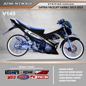Striping variasi suzuki satria facelift karbu 2013-2015 Desain Striping Motor Karbu - Lazada